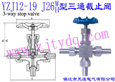 YZJ12-19 J26W/J26H����ͨ��ֹ�yYZJ12-19 J26W/J26H Three-way Valve